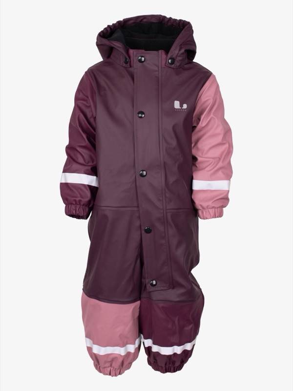 Lindberg Fagerhult fodrad regnoverall, Plum/Dry Rose