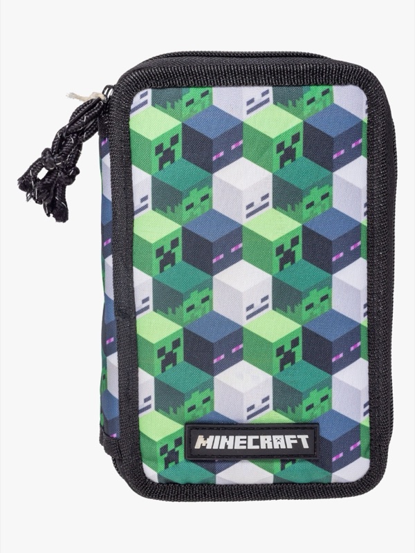 Dubbelpennfodral med motiv från Minecraft