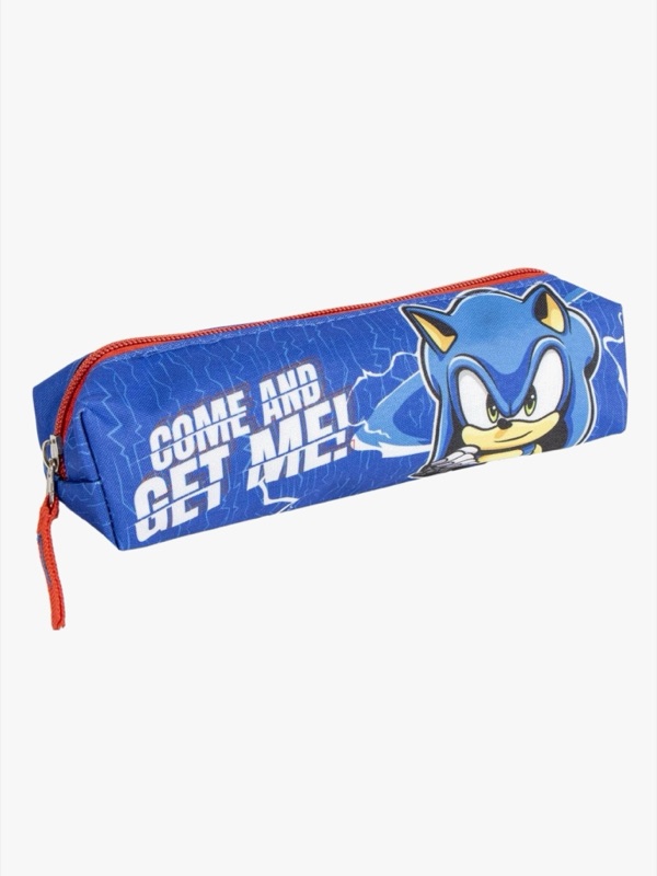 Blått pennfodral med motiv från Sonic